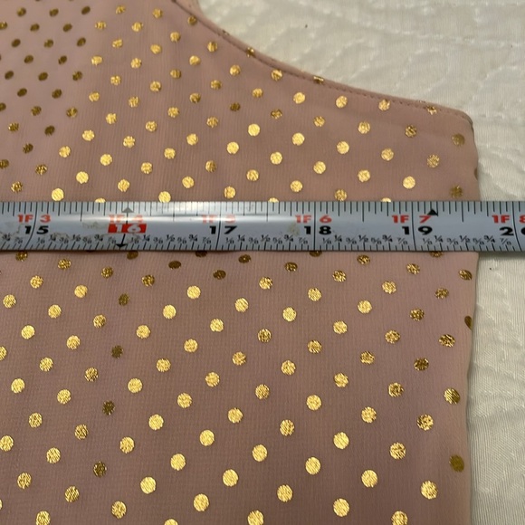 NWOT Ann Taylor Sleeveless Dressy Top or Tank with Gold Tone Polka Dots Medium - Picture 7 of 12